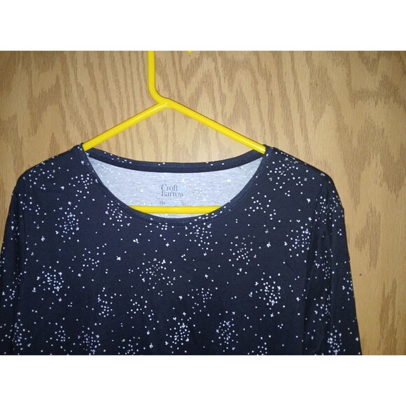 Croft & Barrow The Classic Tee Shirt Womens Plus Size 2X Black With White Spots - Picture 9 of 10